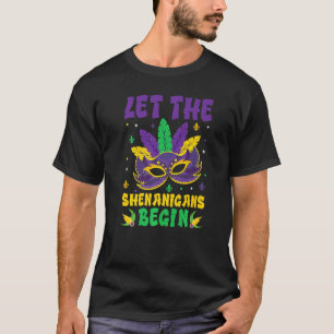 T-shirt Let The Shenanigans Begin Mardi Gras Mask Kids Men