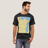 T-shirt L'État du Wisconsin et les Grands Lacs Hommes Unis (Devant entier)