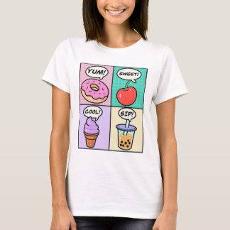 T-shirt l'été parfait gâteaux beignes, cerise bulle de gla