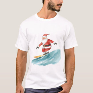 T-shirt L'été sans fin du Père Noël – Santa en surf