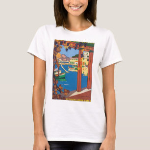 T-shirt L'Ete sur la Côte d'Azur affiche Vintage voyage