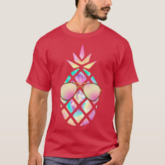 T-shirt L'été Tropical Pastel Ananas avec Sunglass