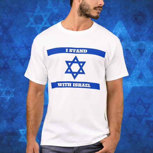 T-shirt L'étoile juive de David Drapeau Stand avec Israël