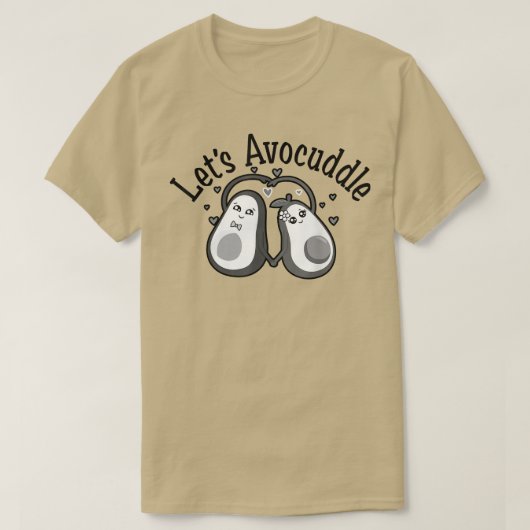 T-shirt Let's Avocuddle, Cute Avocado, Funny Vegetarian, V (Design devant)