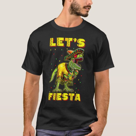 T-shirt Lets Fiesta Rex Tyrannosaurus Poncho Casquette Cin (Devant)