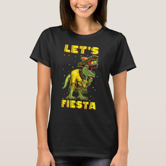 T-shirt Lets Fiesta Rex Tyrannosaurus Poncho Casquette Cin (Devant)