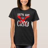T-shirt Let's Get Cray Crayfish With Mardi Gras Mask Crawf (Devant)