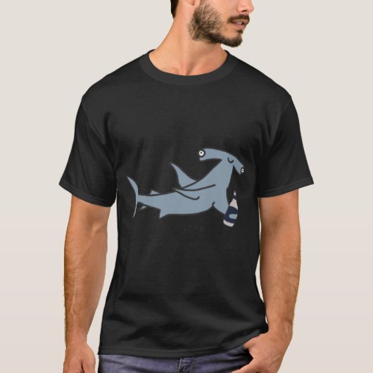 T-shirt lets get hammered hammerhead  family (Devant)