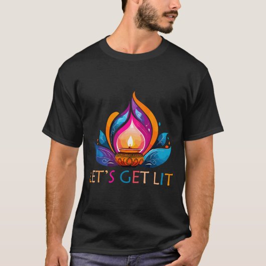 T-shirt Let's Get Lit Happy Diwali Festival Of Light (Devant)