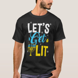 T-shirt Let's Get Lit Menorah Hanukkah Jewish