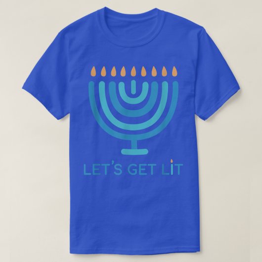 T-shirt Let's Get Lit Menorah Jewish - Funny Ugly Hanukkah (Design devant)