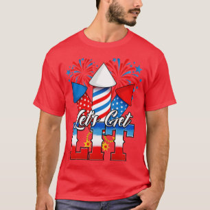T-shirt Lets Get Lit Patriotic 4th of July Party