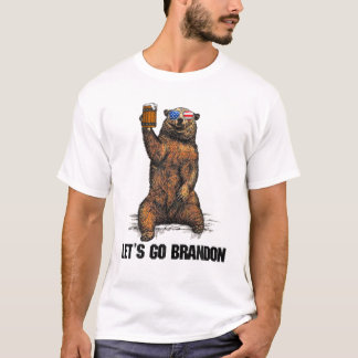 T-shirt Lets Go Brandon Bear Drinking