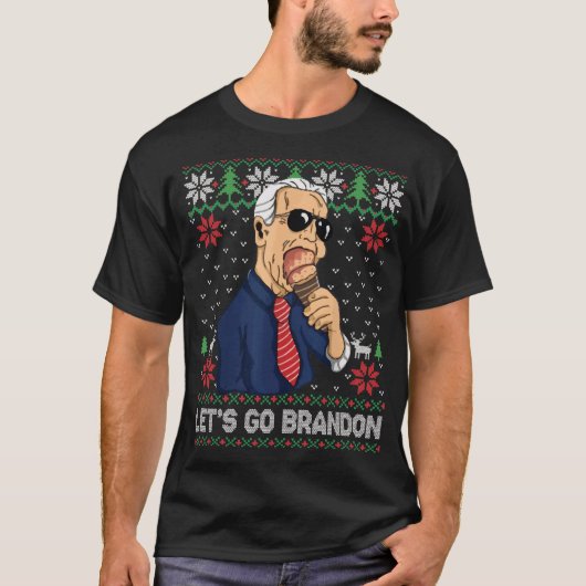 T-shirt Let's Go Brandon Funny Biden Meme Ugly Christmas (Devant)