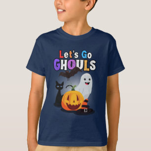 T-shirt Let's Go GHOULS : Halloween Éffrayant noir et oran