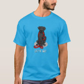 T-shirt Let's Go! Walk Flat-Coated Retriever Dog (black) (Devant)