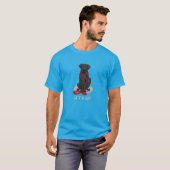 T-shirt Let's Go! Walk Flat-Coated Retriever Dog (black) (Devant entier)
