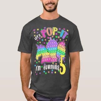 T-shirt Let's Popit I'm tournent 5 coloré 5e anniversaire 