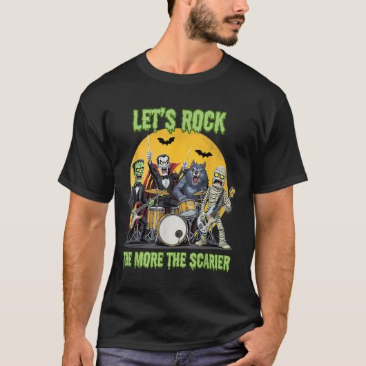 T-shirt Lets Rock The More The Ier Clic Monsters Halloween (Devant)