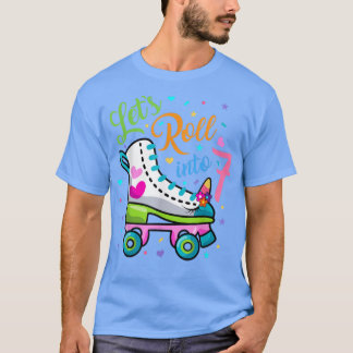T-shirt Let's Rolling Into 7 Years Old 7th Birthday Skatin