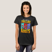 T-shirt Let's Settle This Like Adults  Game Rock Paper Sci (Devant entier)