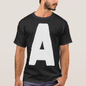T-shirt Letter A big and bold white (Devant)