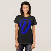 T-shirt Letter D Alphabet Large Blue Graphic Initial (Devant entier)