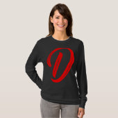 T-shirt Letter D Alphabet Large Red Graphic Initial (Devant entier)