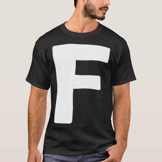 T-shirt Letter F big and bold white (Devant)