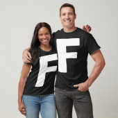 T-shirt Letter F big and bold white (Unisexe)