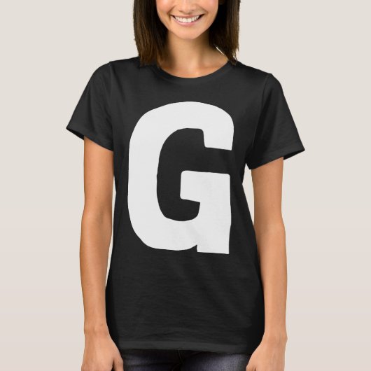 T-shirt Letter G big and bold white (Devant)