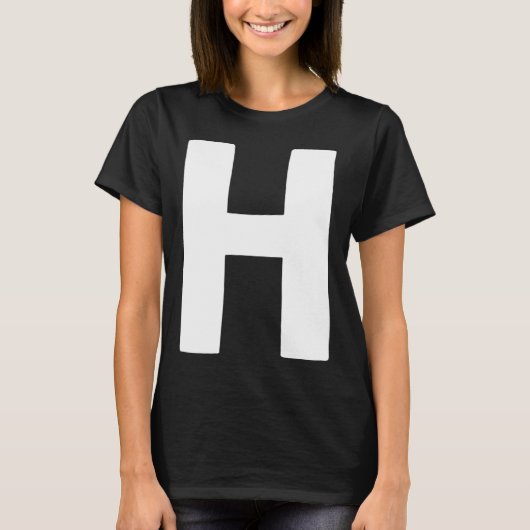 T-shirt Letter H big and bold white (Devant)