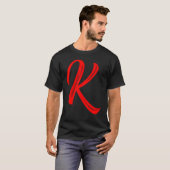 T-shirt Letter K Alphabet Large Red Graphic Initial (Devant entier)