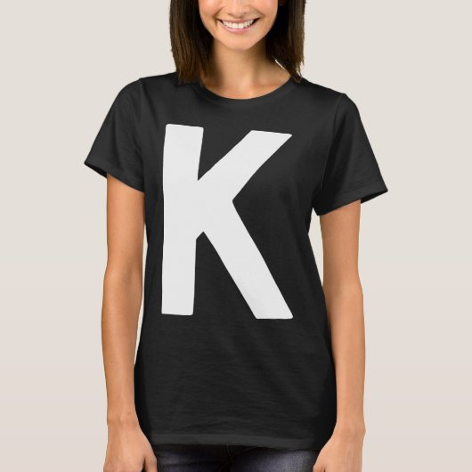 T-shirt Letter K big and bold white (Devant)
