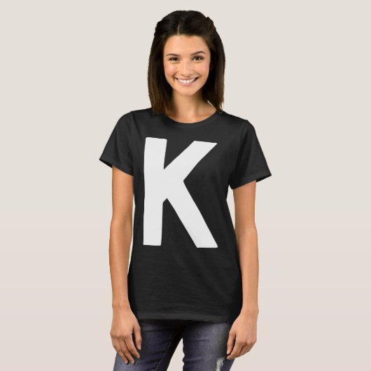 T-shirt Letter K big and bold white (Devant entier)