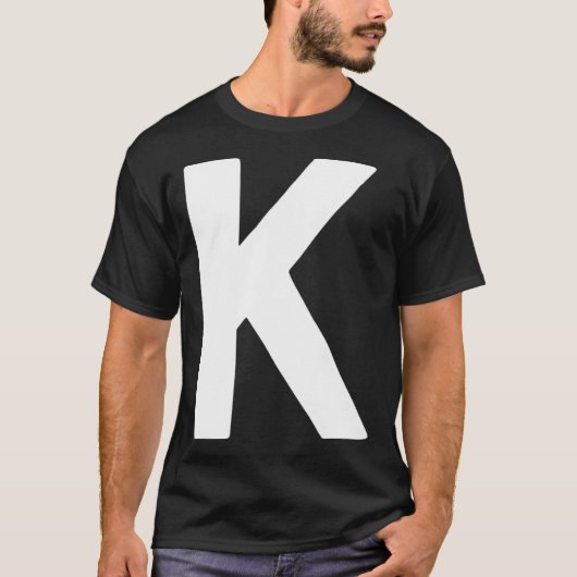 T-shirt Letter K big and bold white (Devant)