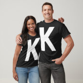 T-shirt Letter K big and bold white (Unisexe)