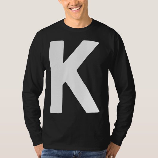 T-shirt Letter K big and bold white (Devant)