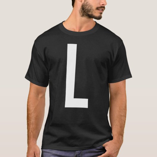 T-SHIRT LETTER L ALPHABET MONOGRAM INITIAL (Devant)