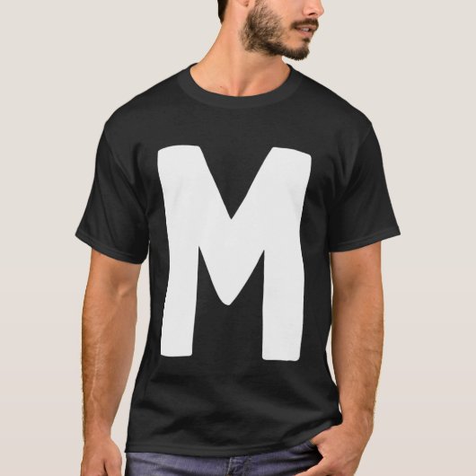 T-shirt Letter M big and bold white (Devant)