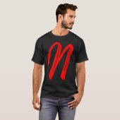 T-shirt Letter N Alphabet Large Red Graphic Initial (Devant entier)