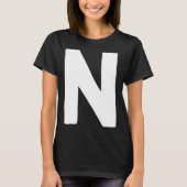 T-shirt Letter N big and bold white (Devant)