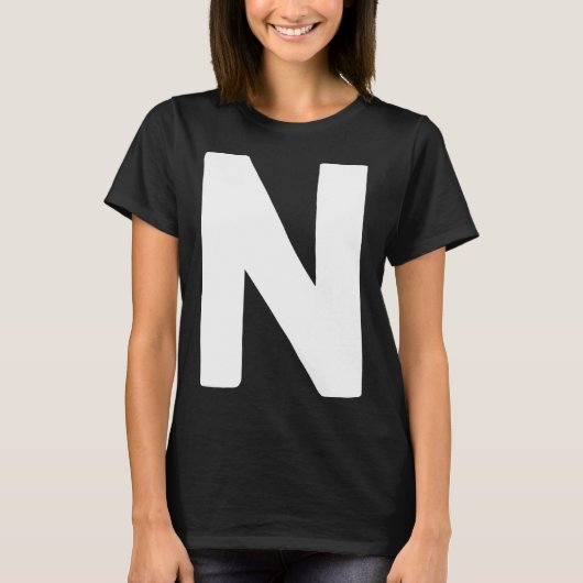 T-shirt Letter N big and bold white (Devant)