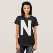 T-shirt Letter N big and bold white (Devant entier)