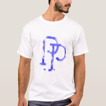 T-shirt Letter P logo ontwerp (Blauw)