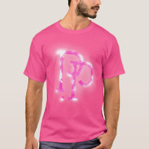 T-shirt Letter P-logoontwerp (roze shirt)
