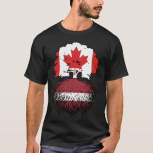 T-shirt Lettonie Drapeau canadien letton des racines d'arb