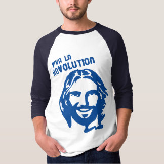 T-shirt Lettrage bleu de douille de révolution de La de