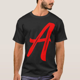 T-shirt Lettre A Alphabet Grand Rouge Graphique Initial