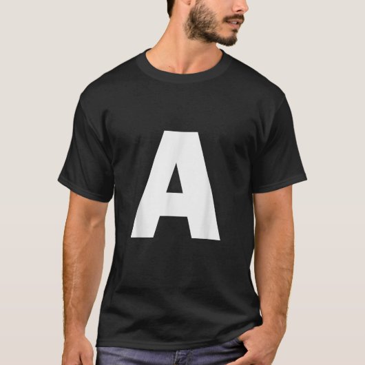 T-shirt Lettre A majuscule alphabet monogramme initiale  (Devant)